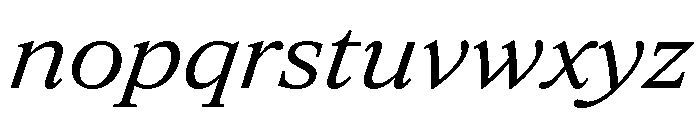 ItemsText WideRegularItalic Font LOWERCASE