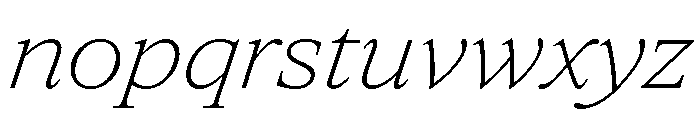 ItemsText WideThinItalic Font LOWERCASE