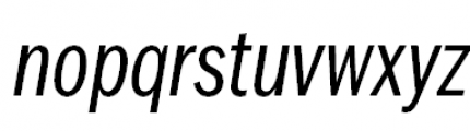 ITC Franklin Gothic Compressed Italic Font LOWERCASE
