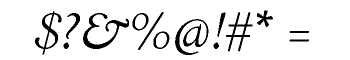 Italian Old Style Light Italic Font OTHER CHARS