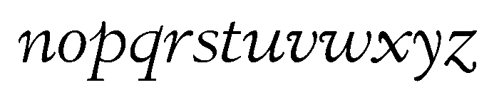 Italian Old Style Light Italic Font LOWERCASE