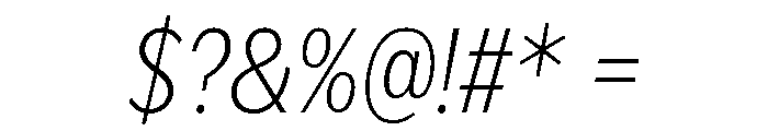 IvyEpic Condensed Extra Light Italic Font OTHER CHARS