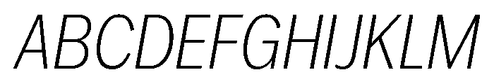 IvyEpic Condensed Extra Light Italic Font UPPERCASE