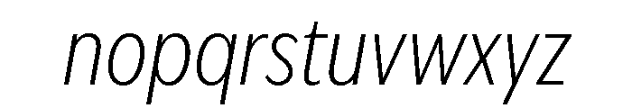 IvyEpic Condensed Extra Light Italic Font LOWERCASE