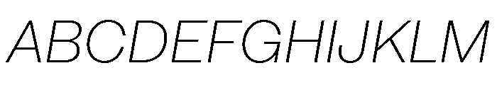 IvyGothic Extra Light Italic Font UPPERCASE