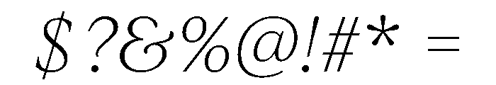 IvyJournal Thin Italic Font OTHER CHARS