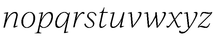 IvyJournal Thin Italic Font LOWERCASE