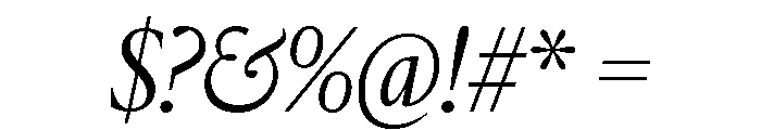 IvyMazarin Big Light Italic Font OTHER CHARS