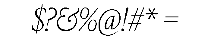 IvyMazarin Big Thin Italic Font OTHER CHARS