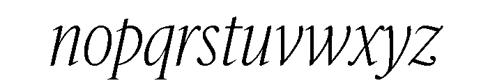 IvyMazarin Big Thin Italic Font LOWERCASE
