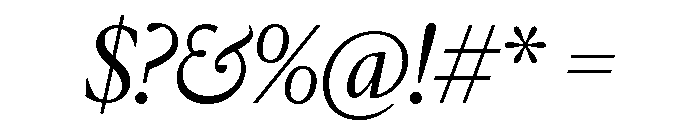 IvyMazarin Light Italic Font OTHER CHARS