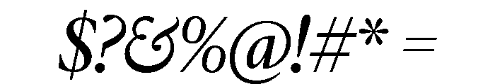 IvyMazarin Regular Italic Font OTHER CHARS