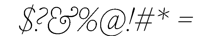 IvyOra Text Thin Italic Font OTHER CHARS