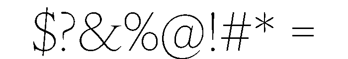 IvyOra Text Thin Font OTHER CHARS