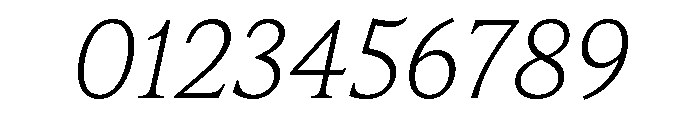 IvyPresto Text Thin Italic Font OTHER CHARS