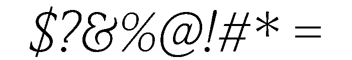 IvyPresto Text Thin Italic Font OTHER CHARS