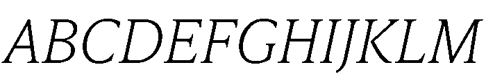 IvyPresto Text Thin Italic Font UPPERCASE