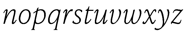 IvyPresto Text Thin Italic Font LOWERCASE