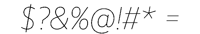 IvySoft Thin Italic Font OTHER CHARS
