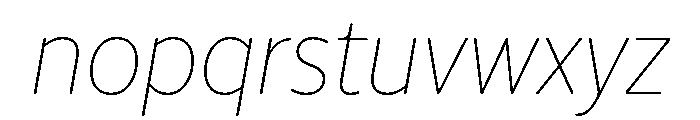 IvySoft Thin Italic Font LOWERCASE