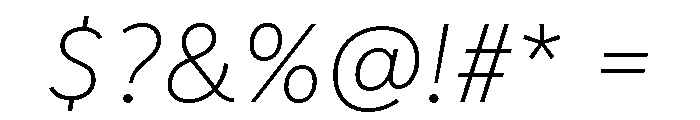 IvyStyle Sans Thin Italic Font OTHER CHARS