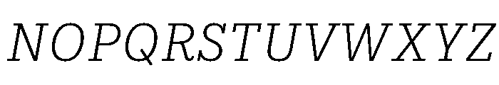 IvyStyle Typewriter Light Italic Font UPPERCASE