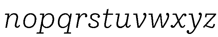 IvyStyle Typewriter Light Italic Font LOWERCASE