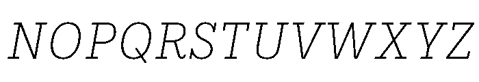 IvyStyle Typewriter Thin Italic Font UPPERCASE