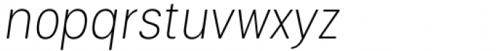 Izmir Narrow Extra Light Italic Font LOWERCASE