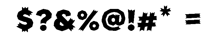 Jagged Action Font OTHER CHARS