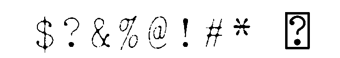 Jackwrite Thin Font OTHER CHARS