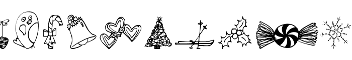Janda Christmas Doodles Font UPPERCASE