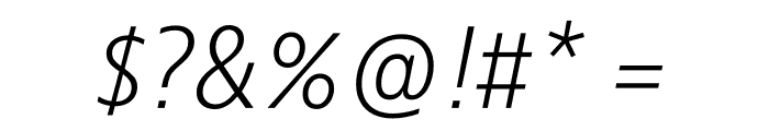 JAF Bernino Sans Narrow Light Italic Font OTHER CHARS