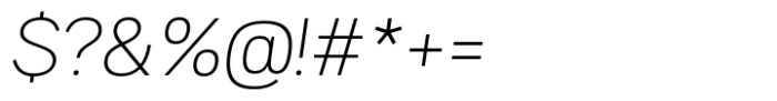 Jacquot Sans Thin Italic Font OTHER CHARS