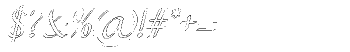 Jagat Bumi Italic Outline Font OTHER CHARS