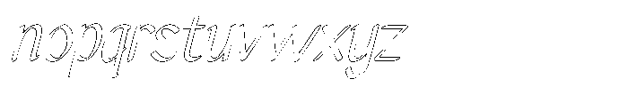 Jagat Bumi Italic Outline Font LOWERCASE