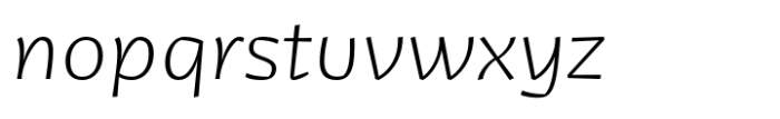Jantar Flow Extra Light Italic Font LOWERCASE