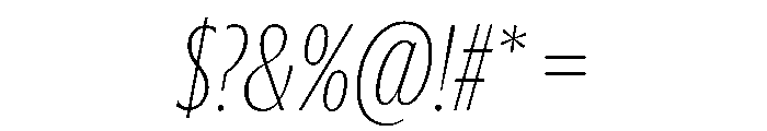 Jargon Thin Italic Font OTHER CHARS
