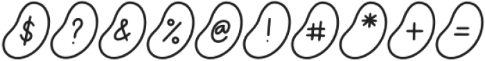 Jelly Bean - Outline Regular otf (400) Font OTHER CHARS