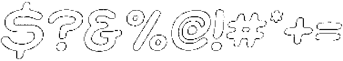 Jellybon Brush Outline Italic otf (400) Font OTHER CHARS
