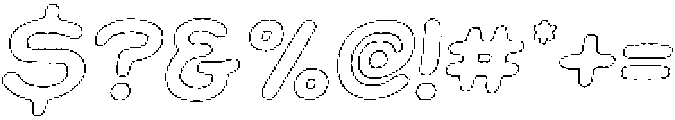 Jellybon Chalk Outline Italic otf (400) Font OTHER CHARS