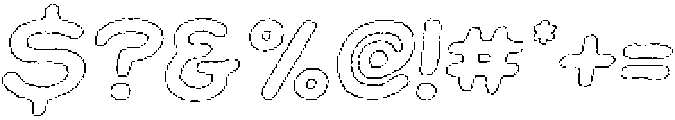Jellybon Eroded Outline Italic otf (400) Font OTHER CHARS
