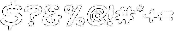 Jellybon Liner Outline Italic otf (400) Font OTHER CHARS