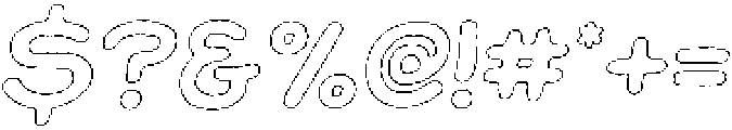 Jellybon Rough Outline Italic otf (400) Font OTHER CHARS