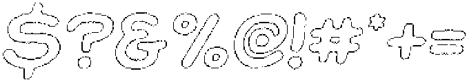 Jellybon Wax Outline Italic otf (400) Font OTHER CHARS