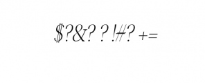 Jerrick-LightItalic.otf Font OTHER CHARS