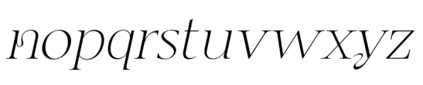 Jemina Thin Italic Font LOWERCASE