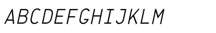 JetJaneMono Thin Condensed Italic Caps Font LOWERCASE