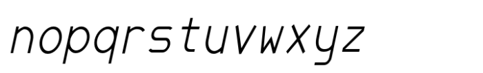 JetJaneMono Thin Condensed Italic Font LOWERCASE