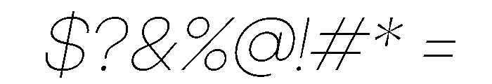 Jeko Thin Italic Font OTHER CHARS
